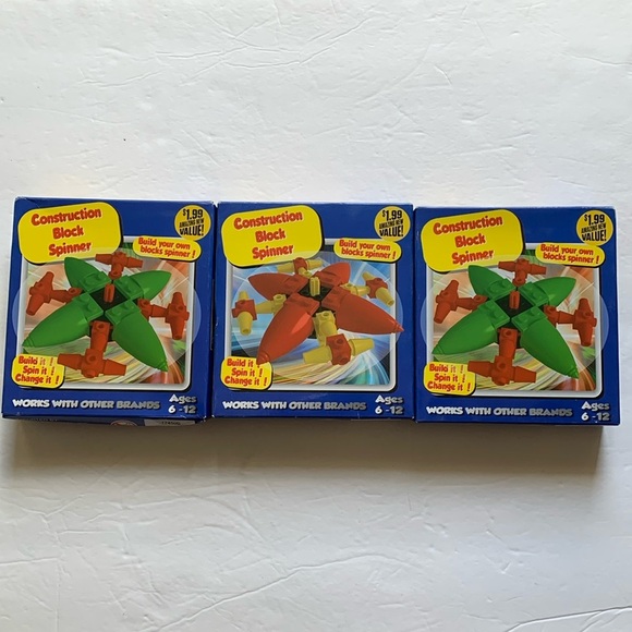 Grant & Bowman Construction Block Spinner Toys 3 Boxes New - Picture 1 of 5